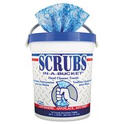 Scrubs Hand Cleaner Towels, 10 x 12, Blue/White, 72/Bucket, PK6 42272